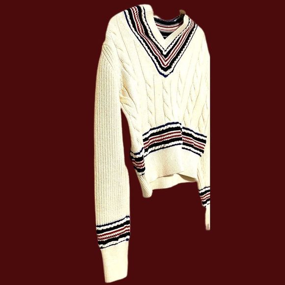 NWT $325 rag & bone | Dale Vee | Academia | V-Neck Cableknit Cropped Sweater - Picture 5 of 12